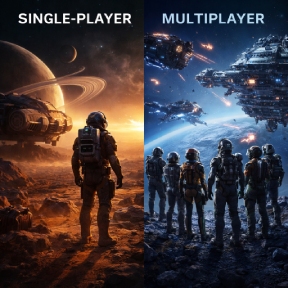 Single-Player vs Multiplayer Space Games